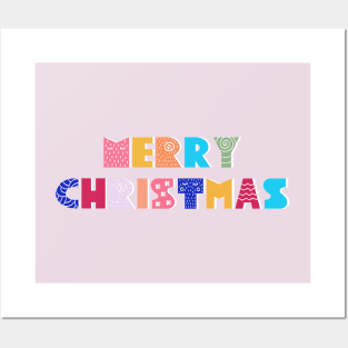 Merry Christmas typography Posters and Art